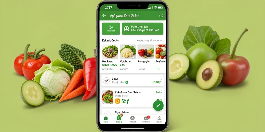 Tampilan antarmuka aplikasi Diet Sehat 2757 yang user-friendly.