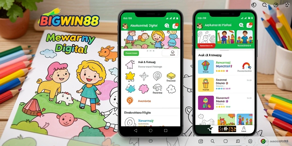 Antarmuka ceria dan interaktif BIGWIN88 untuk mewarnai.