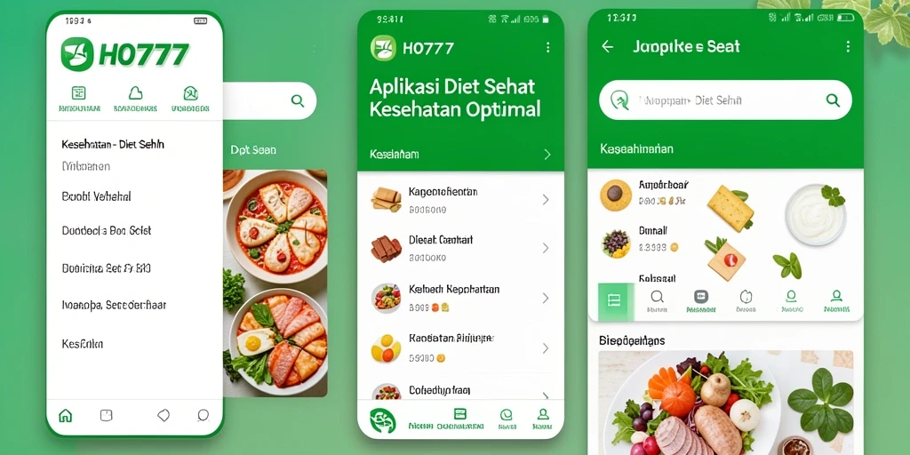 Antarmuka aplikasi HO777 yang intuitif dan menarik untuk Diet Sehat.