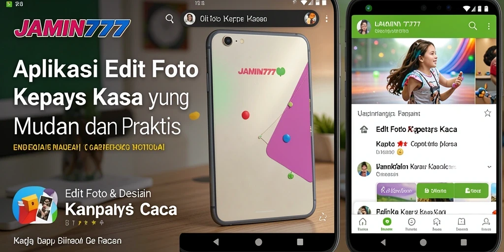 Tampilan antarmuka utama JAMIN777 dengan fitur Edit Foto Kertas Kaca.