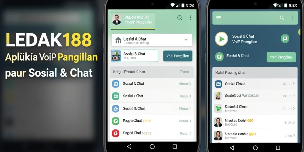 Antarmuka aplikas VoIP Panggilan LEDAK188 yang menarik dan sederhana.