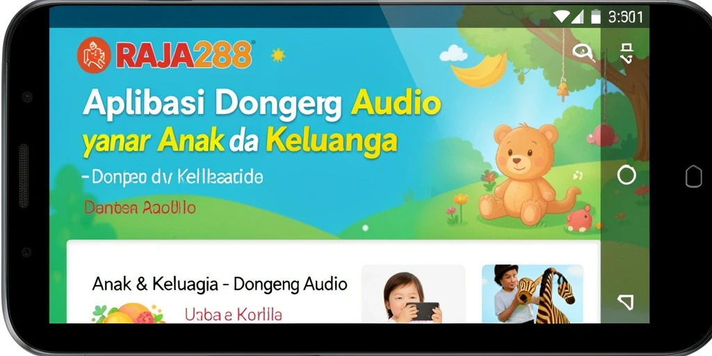 Antarmuka menarik aplikasi RAJA288 dengan berbagai pilihan dongeng audio.