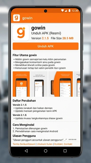 Tampilan halaman APK gowin
