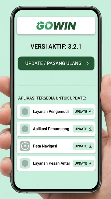 Tampilan riwayat versi gowin